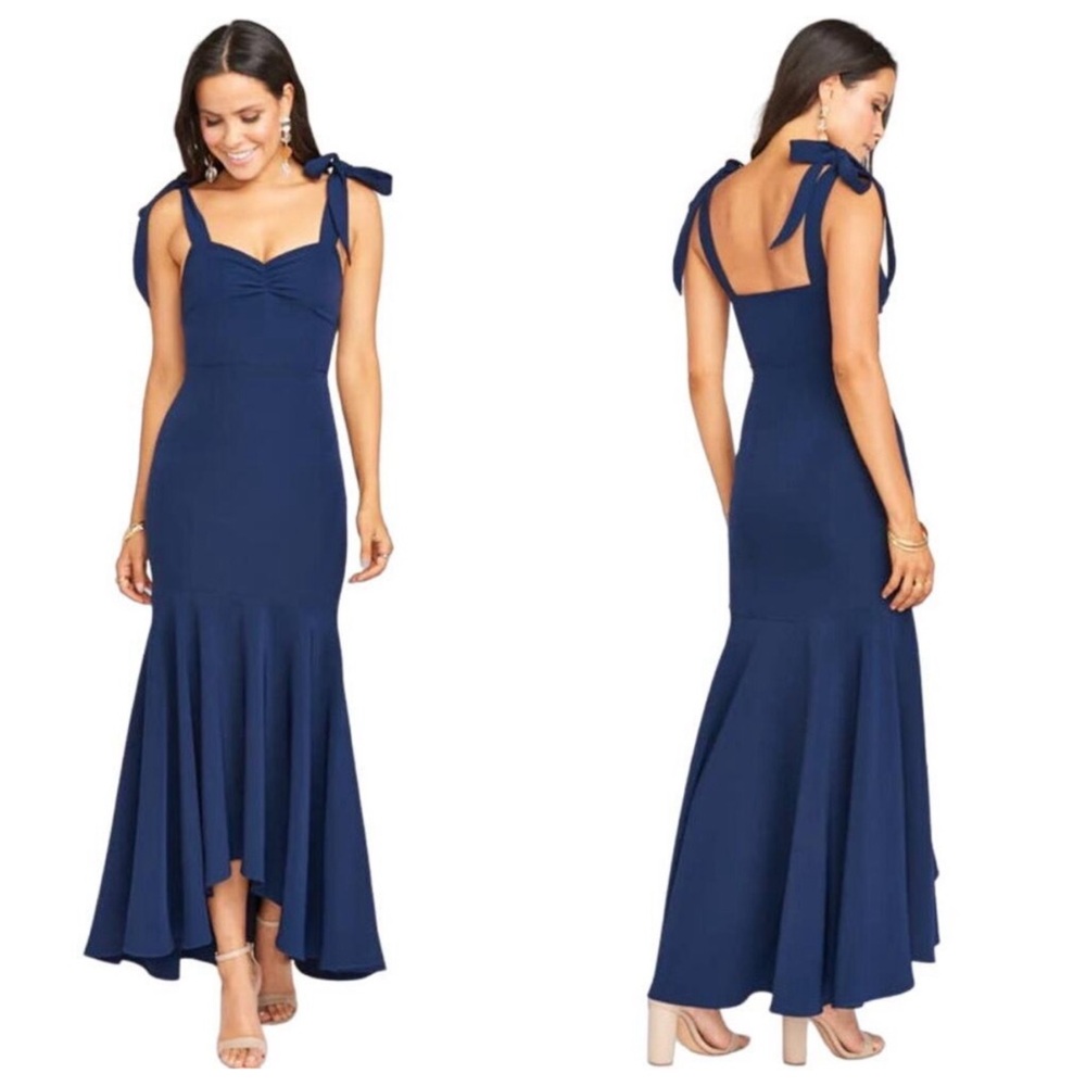 Show Me Your MuMu Barcelona Raffle Maxi Dress Gown Navy Blue Size Medium